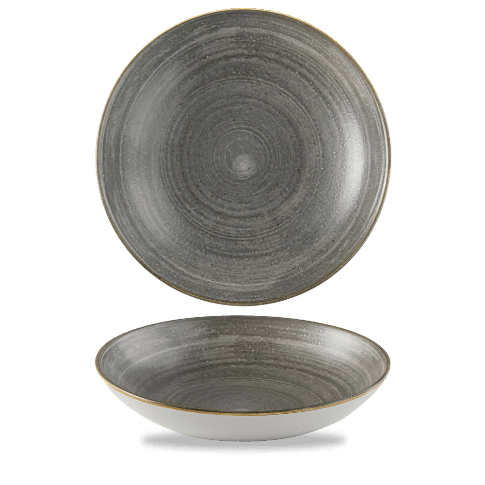 Stonecast Raw 40 oz. Black Coupe Bowl