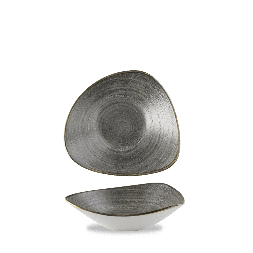 Stonecast Raw 13 oz. Black Triangle Bowl