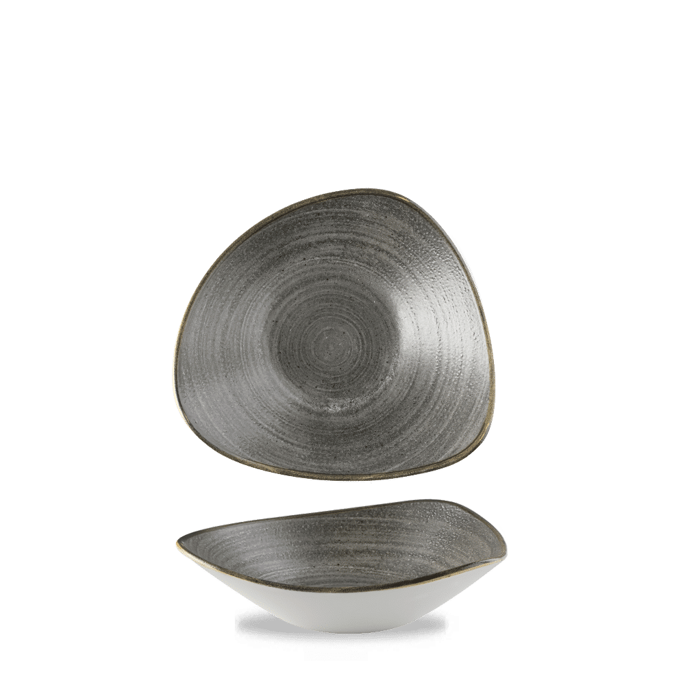 Stonecast Raw 21 oz. Black Triangle Bowl