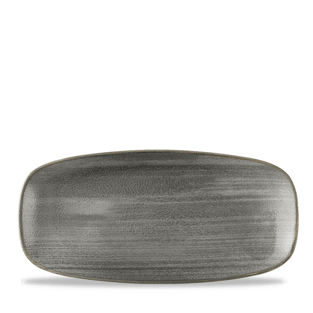 Stonecast Raw 10.6" x 5" Black Chefs Oblong Plate