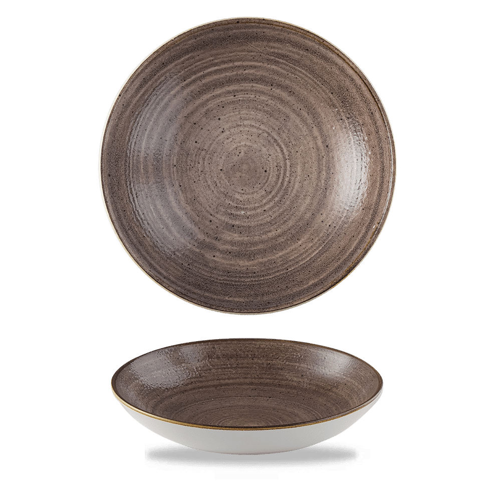 Stonecast Raw 15 oz. Brown Coupe Bowl