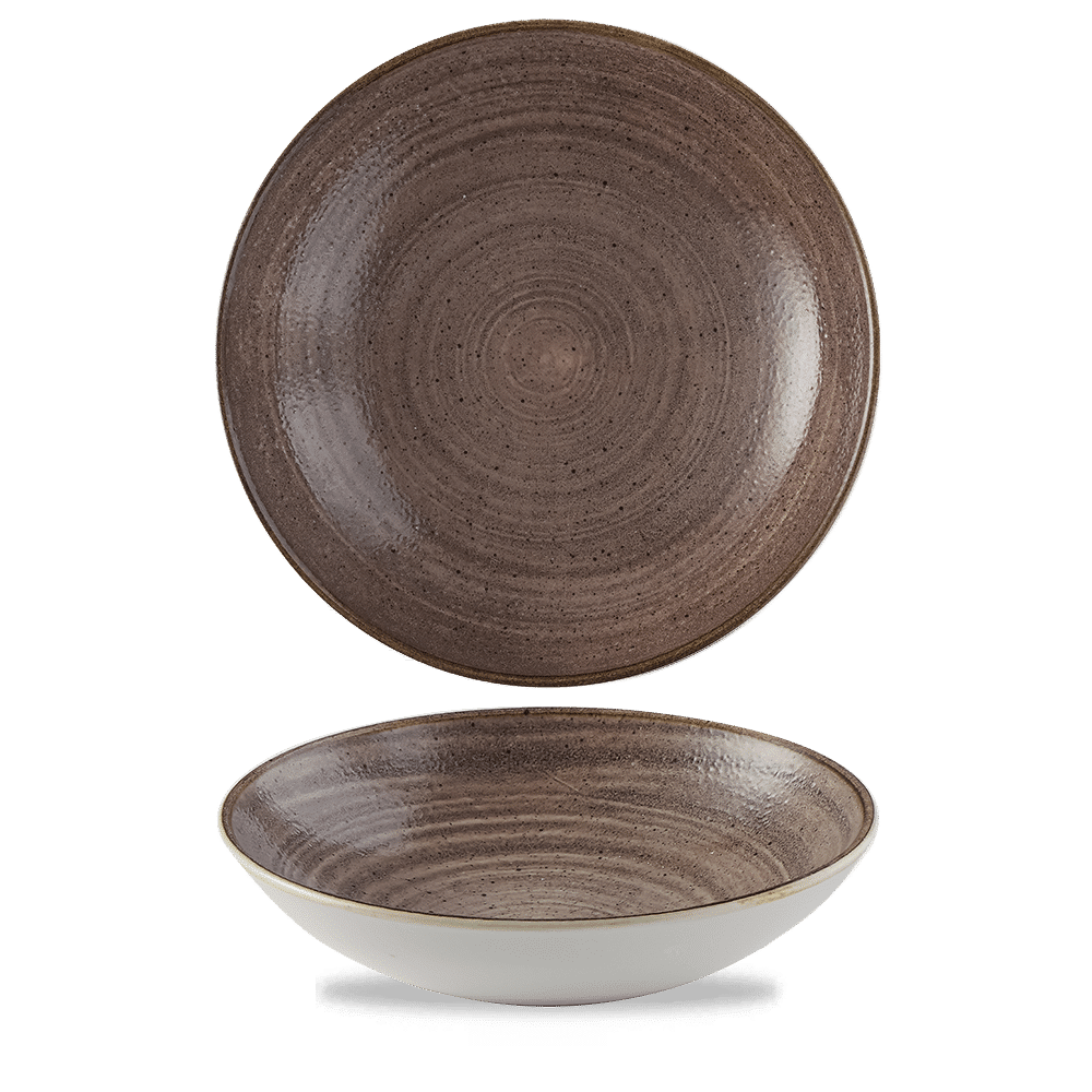 Stonecast Raw 40 oz. Brown Coupe Bowl