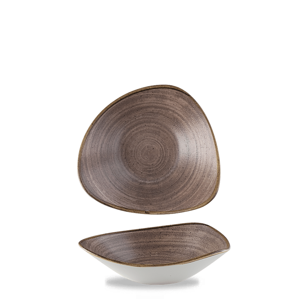 Stonecast Raw 13 oz. Brown Triangle Bowl