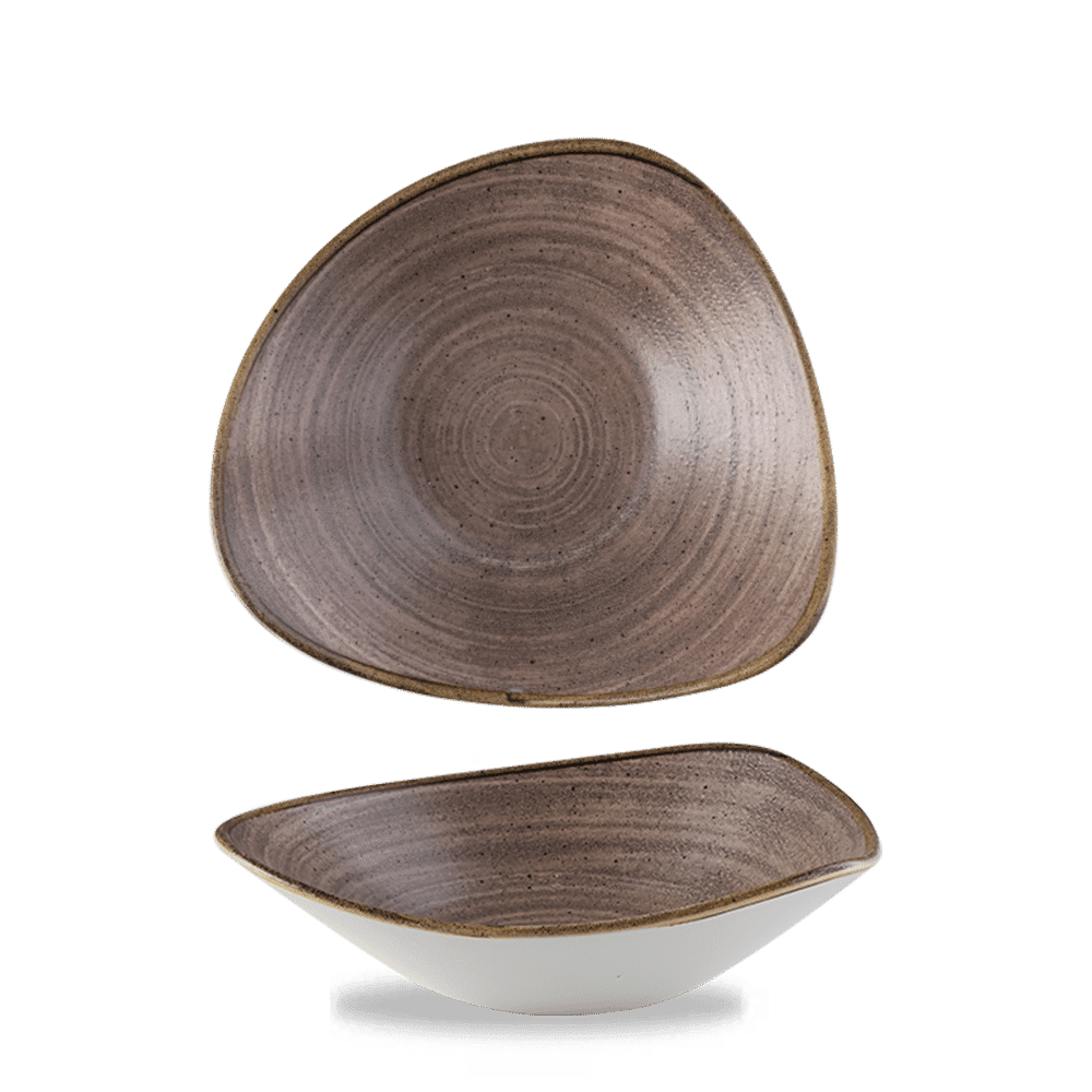 Stonecast Raw 21 oz. Brown Triangle Bowl