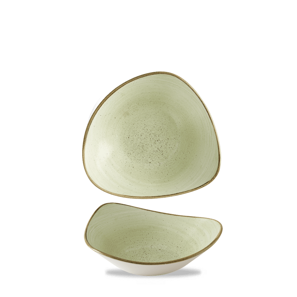 Stonecast Raw 7" Green Triangle Bowl