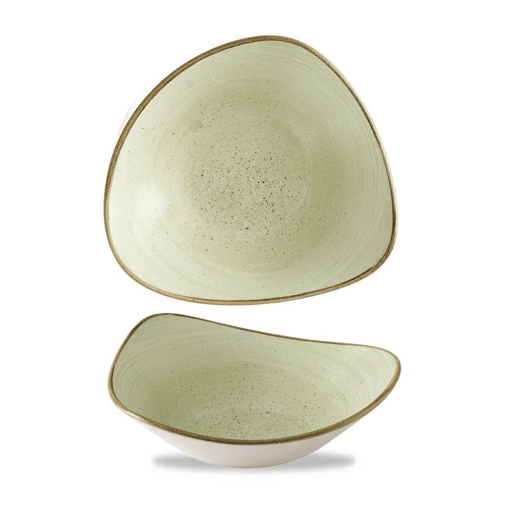 Stonecast Raw 9" Green Triangle Bowl