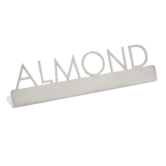 Stainless Steel Laser-Cut Sign, "Almond"