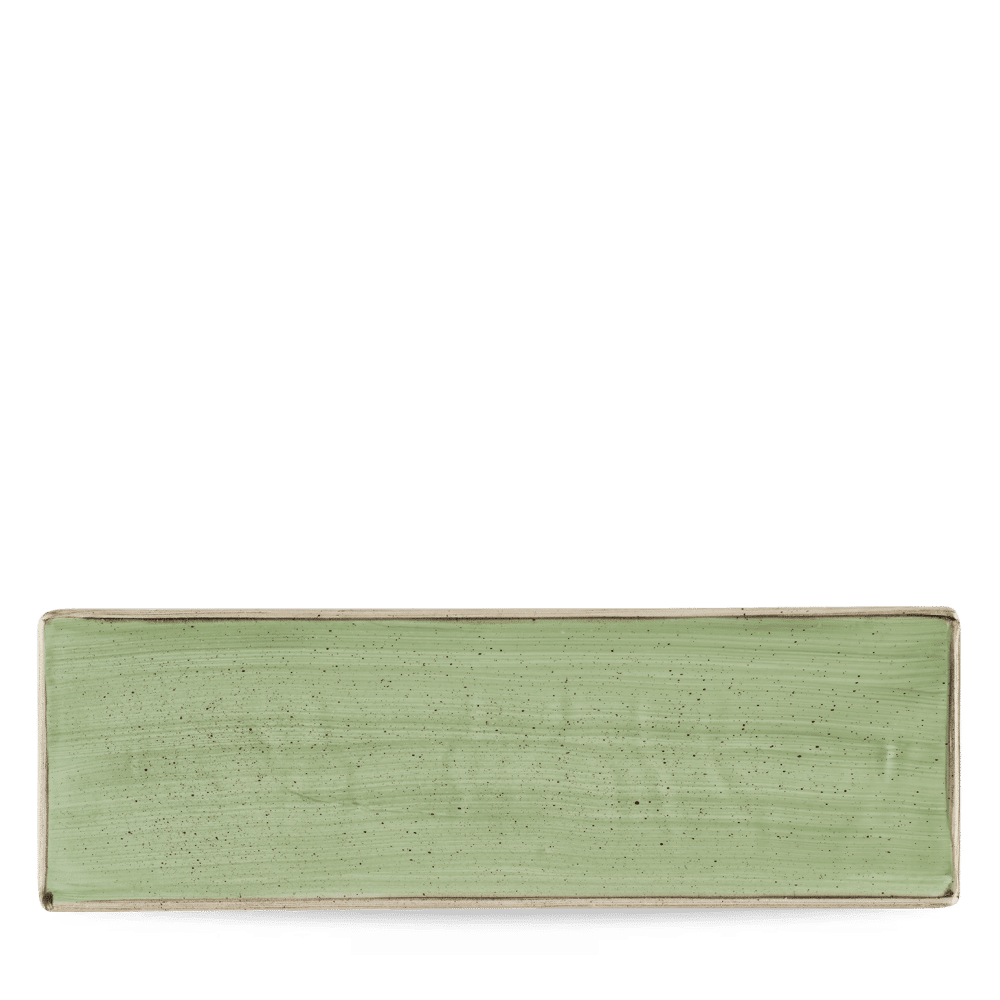Stonecast 12-3/4 x 4-1/4" Sage Green Rectangular Tray
