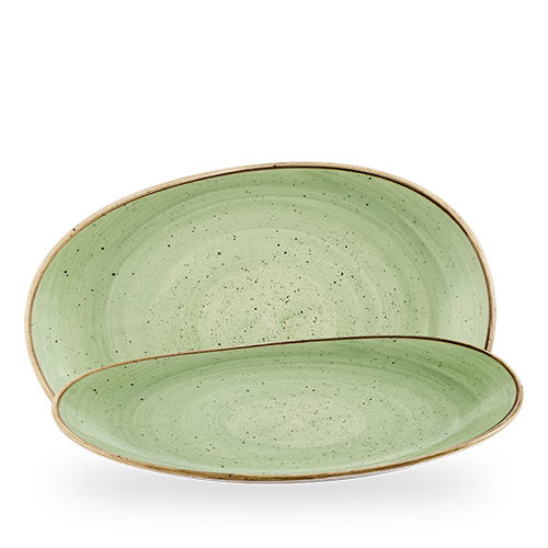 Stonecast 13 5/8" x 9 1/4" Sage Green Organic Opal Platter