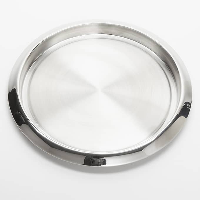 11" Round Bar Tray, Satin Finish