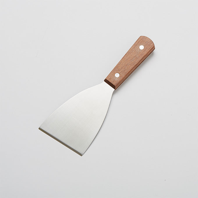 3"W x 7-1/2"L Stainless Steel Grill Scraper, Wood Handle