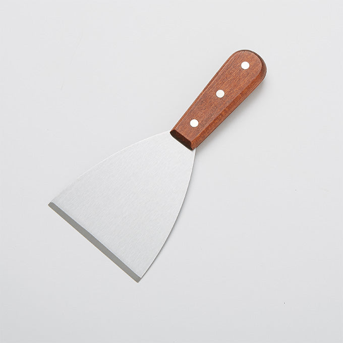 4"W x 8-1/4"L Stainless Steel Grill Scraper, Wood Handle