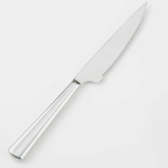 9"L Stainless Steel Serrated Steak Knife, Mirror Finish