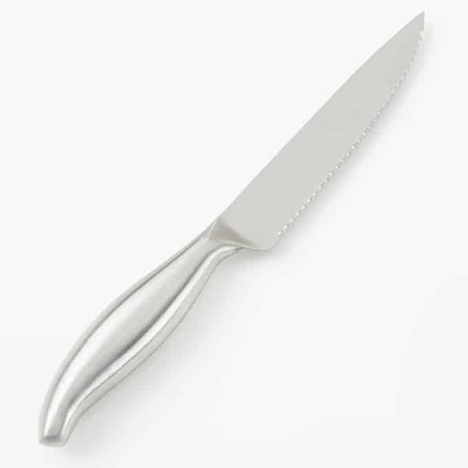 9"L Stainless Steel Serrated  Steak Knife, Satin Finish