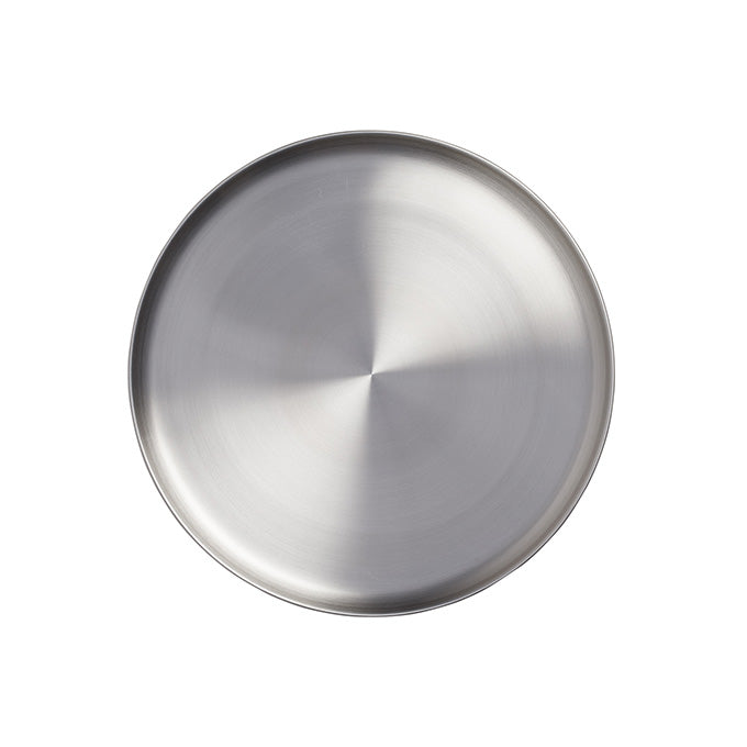 10-1/2" Round Stainless Steel Plate 3/8" H, Satin Finish