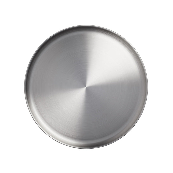 12" Round Stainless Steel Plate  3/8" H, Satin Finish
