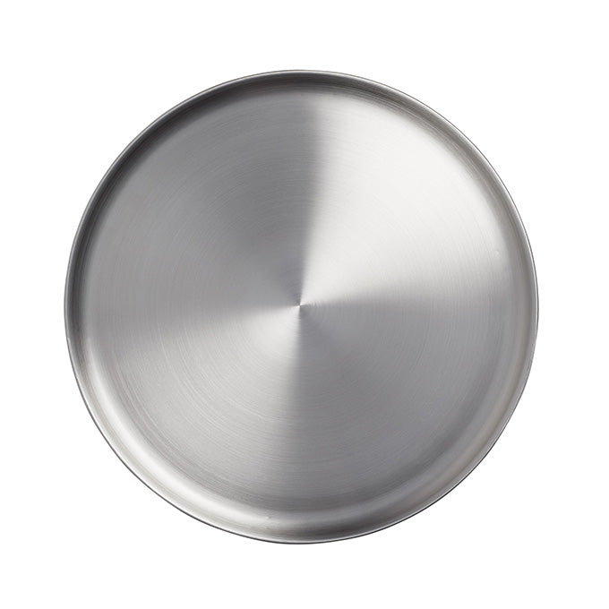 13" Round Stainless Steel Plate  3/8" H, Satin Finish