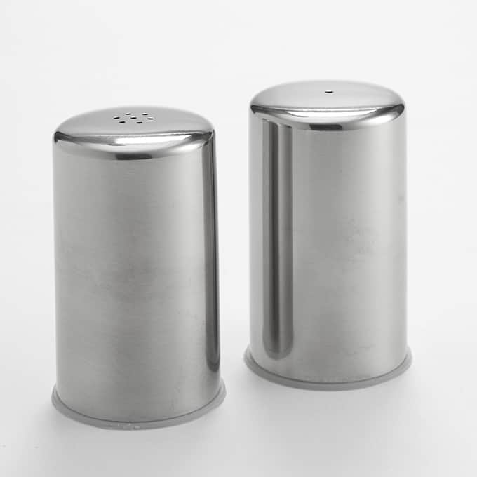 2 oz. Salt & Pepper Shaker Set, Brushed Stainless Steel