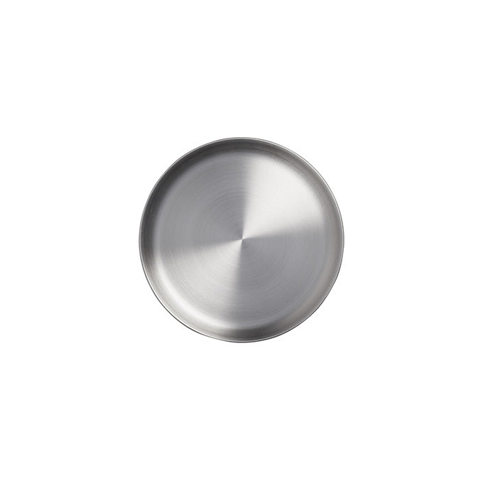 6" Round Stainless Steel Plate 3/8" H, Satin Finish