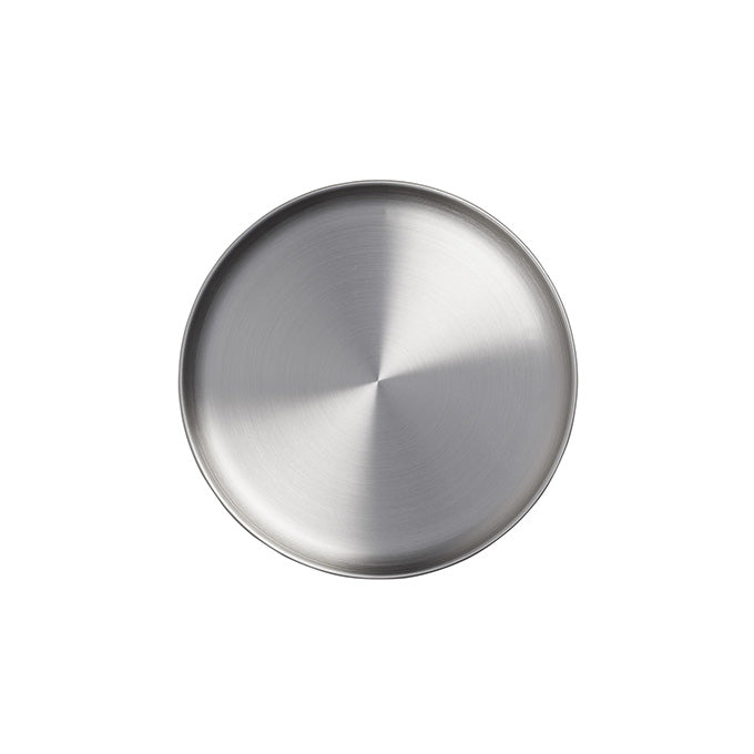 8" Round Stainless Steel Plate 3/8" H, Satin Finish