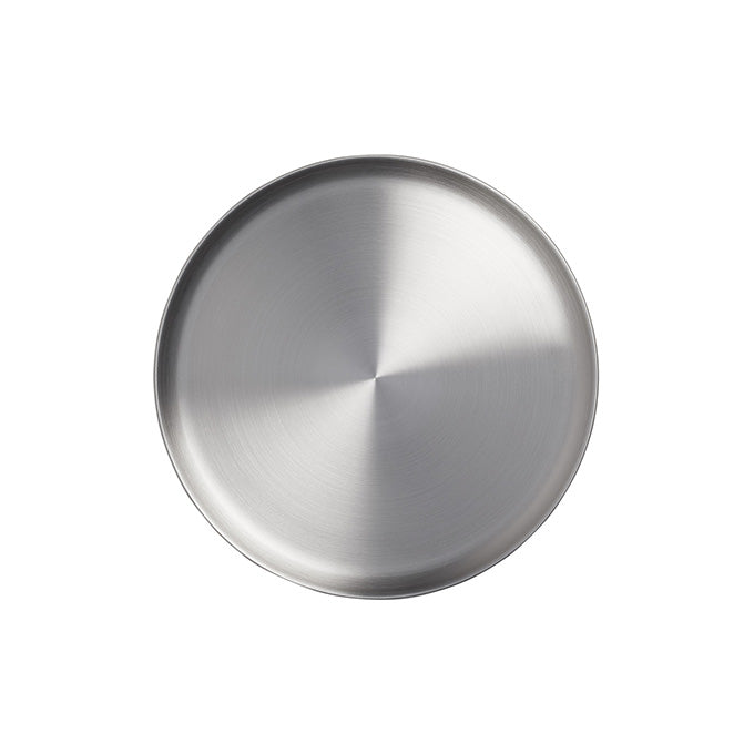 9" Round Stainless Steel Plate 3/8" H, Satin Finish