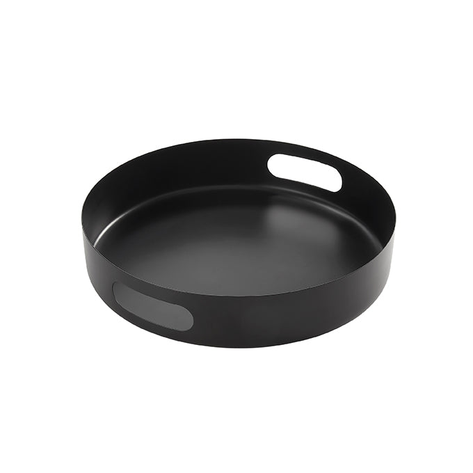 12-1/8" Round Serving Tray, Black