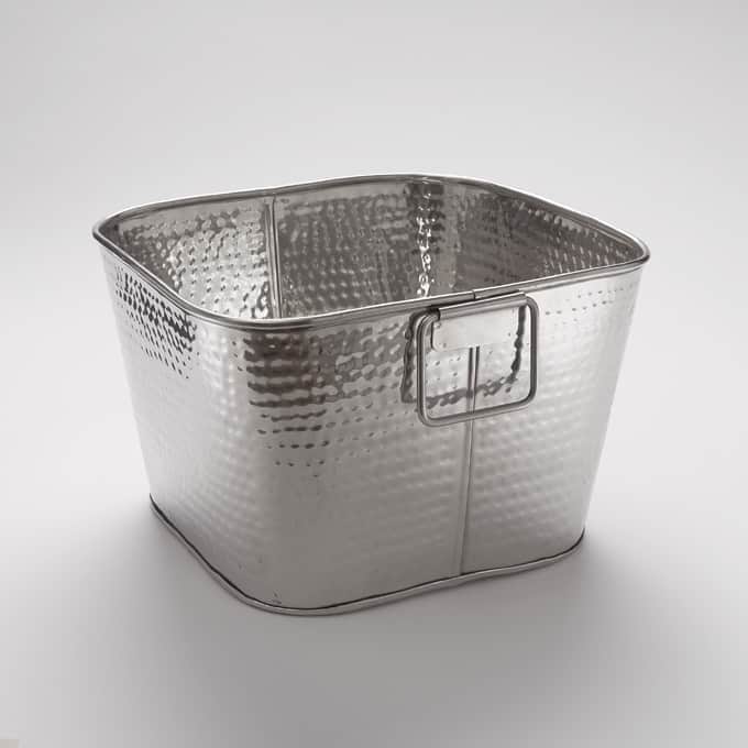 22-1/2 qt. Square Tub, Hammered Stainless Steel