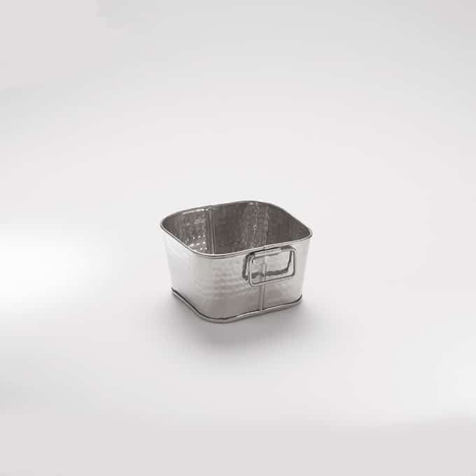 1-3/8 qt. Square Tub, Hammered Stainless Steel