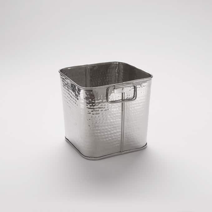 6-1/4 qt. Square Tub, Hammered Stainless Steel