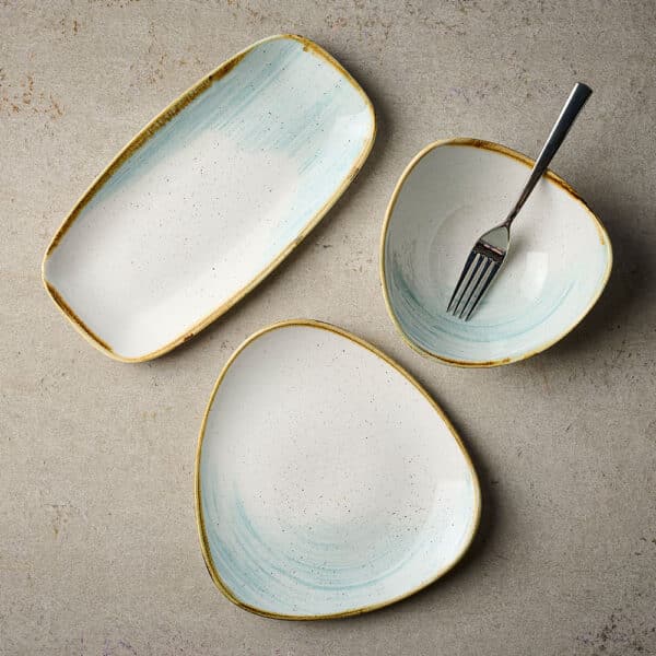 Stonecast Accents 9" Duck Egg Blue Triangle Plate