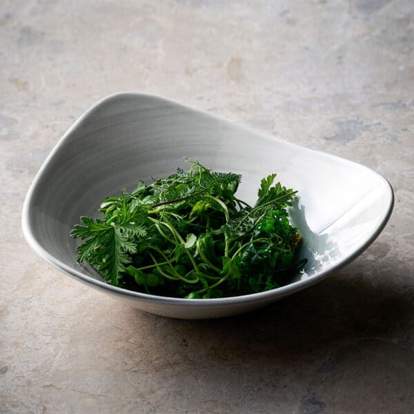 Stonecast Canvas 9" Grey Triangle Bowl