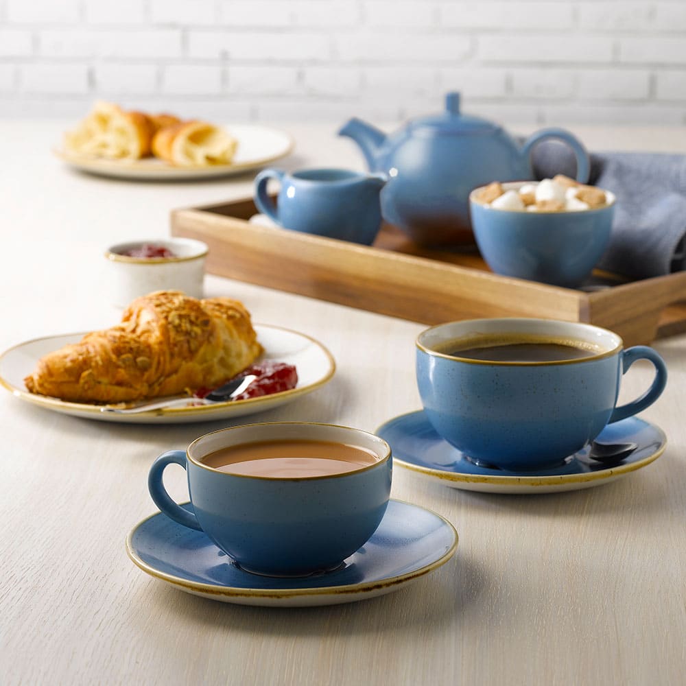 Stonecast 12 oz. Cornflower Blue Cappuccino Cup