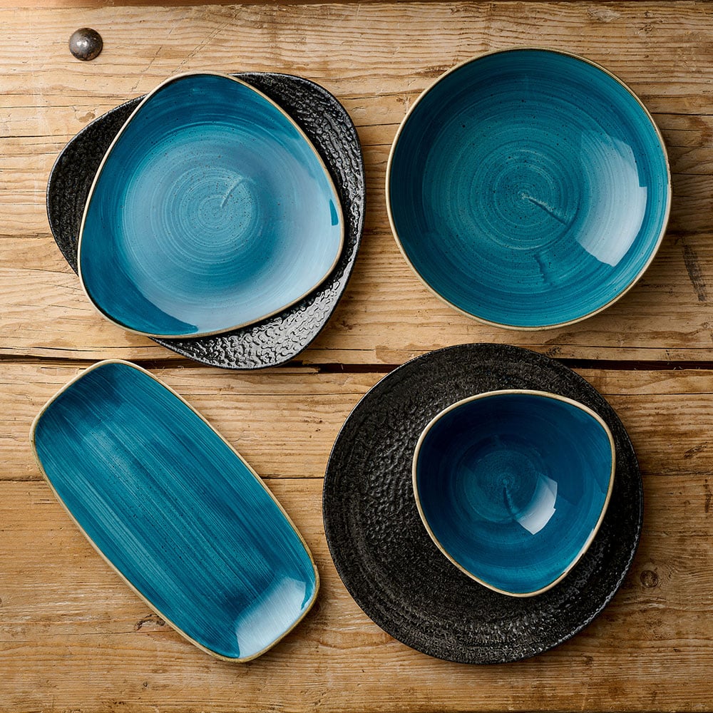 Stonecast 9" Java Blue Triangle Plate