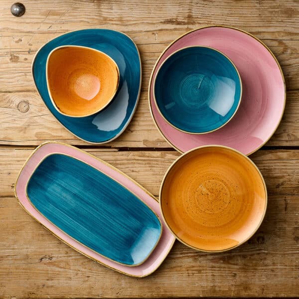 Stonecast 9" Java Blue Triangle Plate