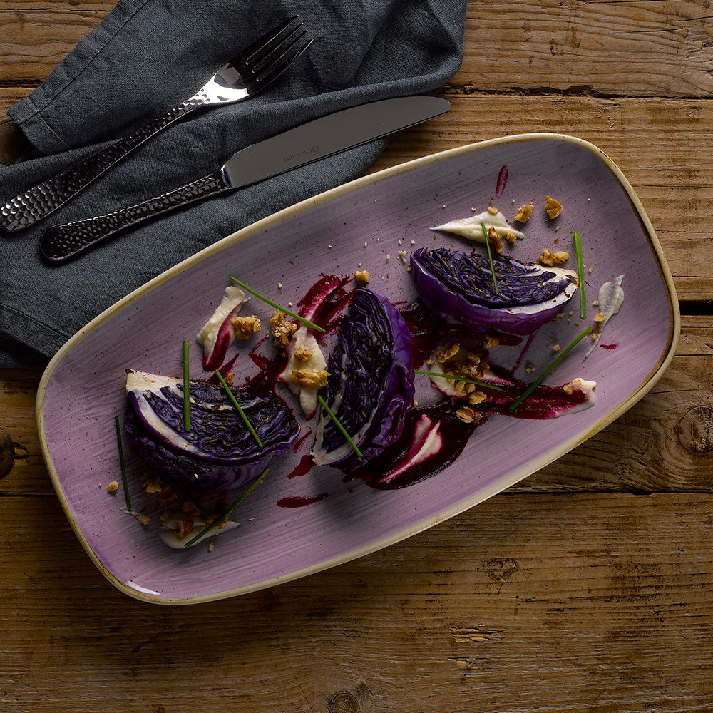 Stonecast 11 3/4" x 7 3/8" Lavender Oblong Chef's Plate