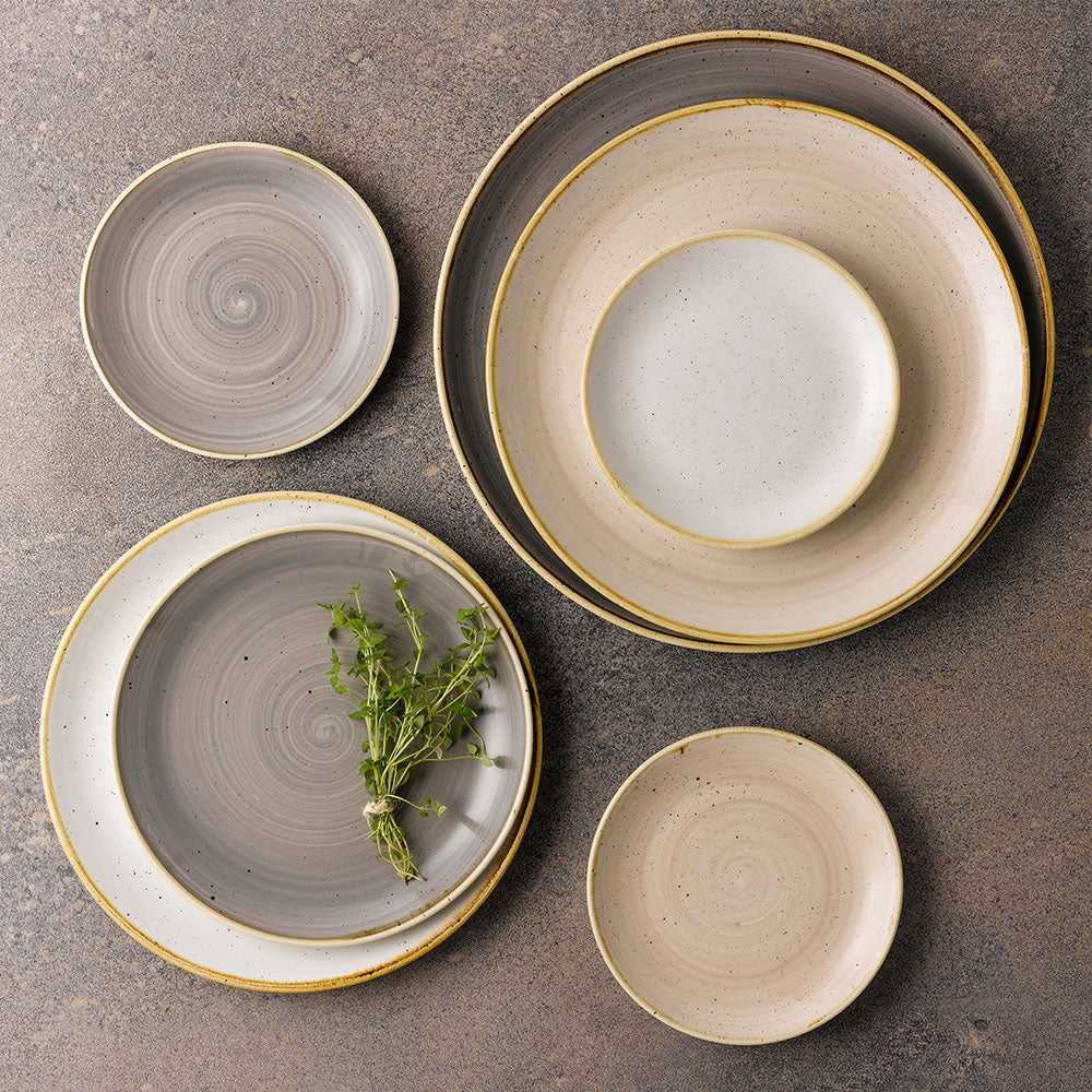 Stonecast 6 1/2" Nutmeg Cream Evolve Coupe Plate