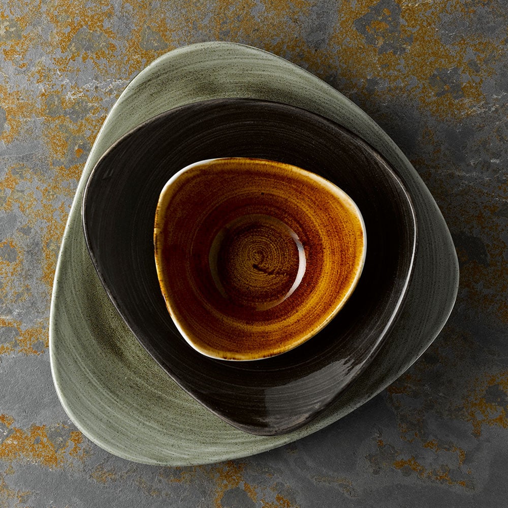 Stonecast Patina 12-1/4" Burnished Green Coupe Plate