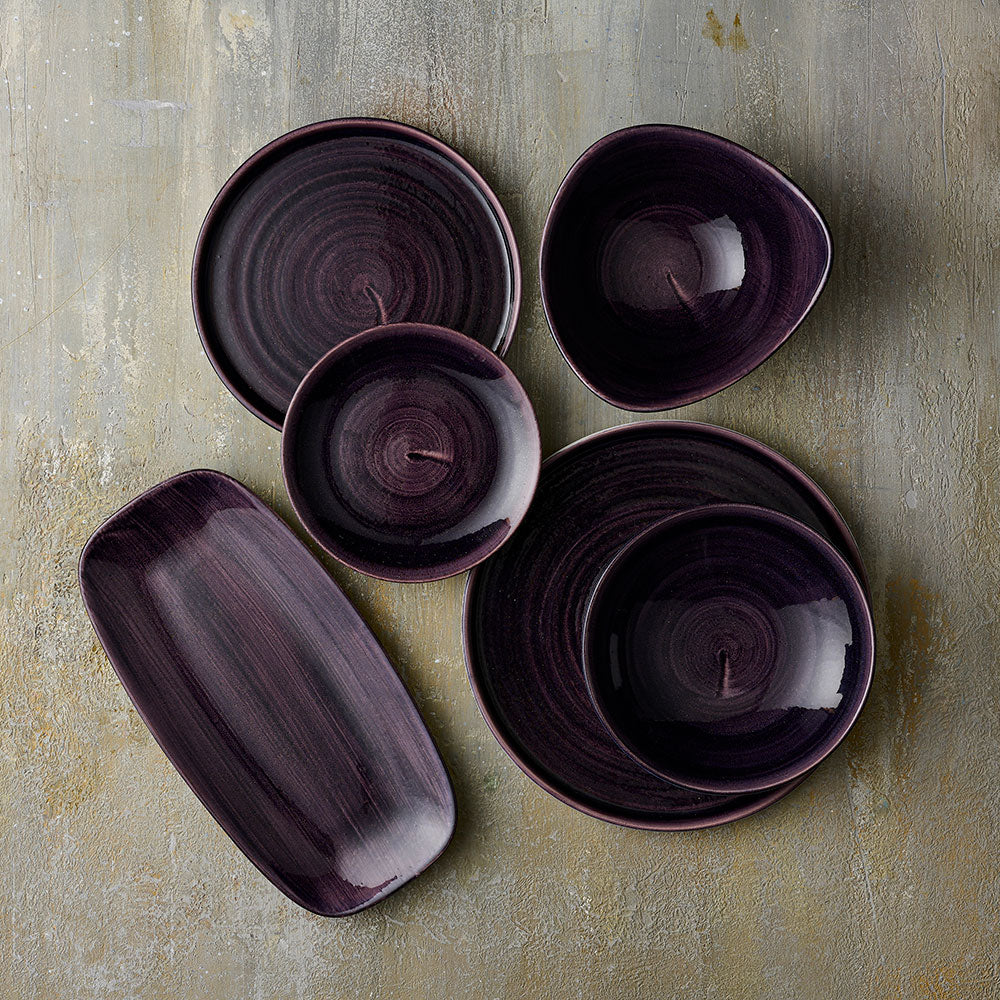 Stonecast Patina 13 7/8" x 7 3/8" Deep Purple Oblong Plate