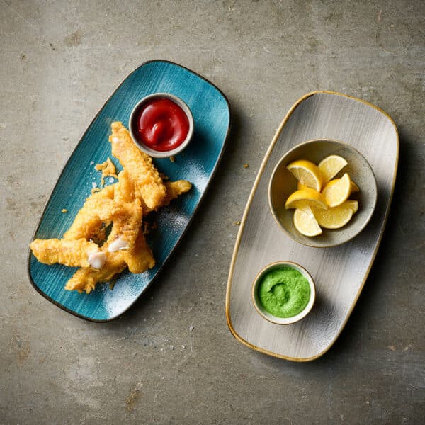 Stonecast Raw 6" Teal Chefs Oblong Plate