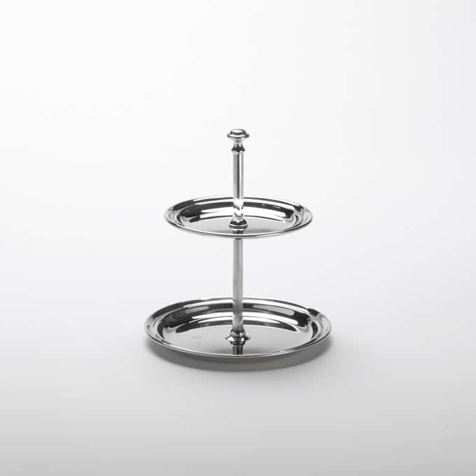 Two-Tier Round Display Stand, Stainless Steel