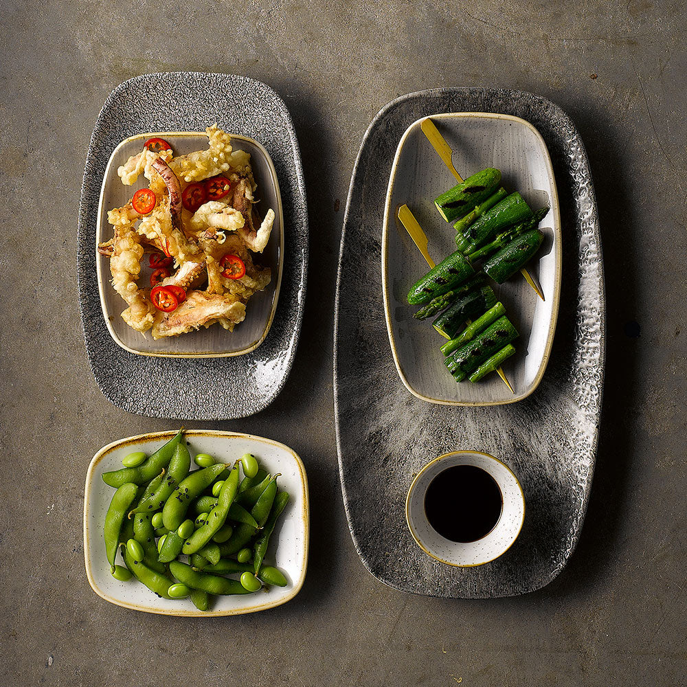 Stonecast 6" x 5" Peppercorn Grey Oblong Plate