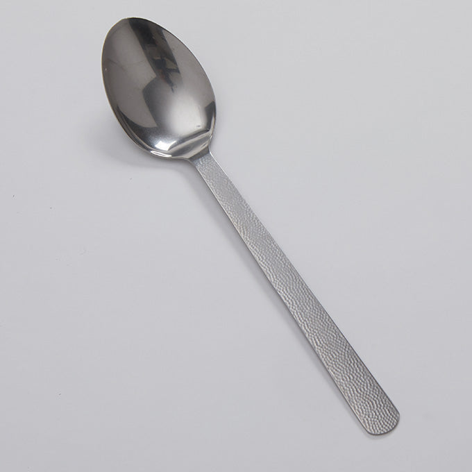 Vintage 13-1/4"L Solid Stainless Steel Serving Spoon, Hammered