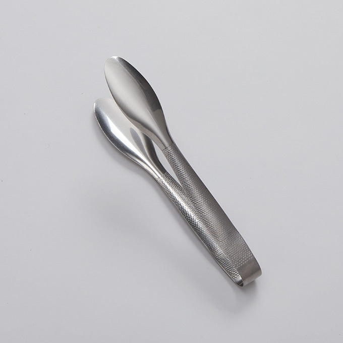 9"L Hammered Stainless Steel Vintage Serving Tongs