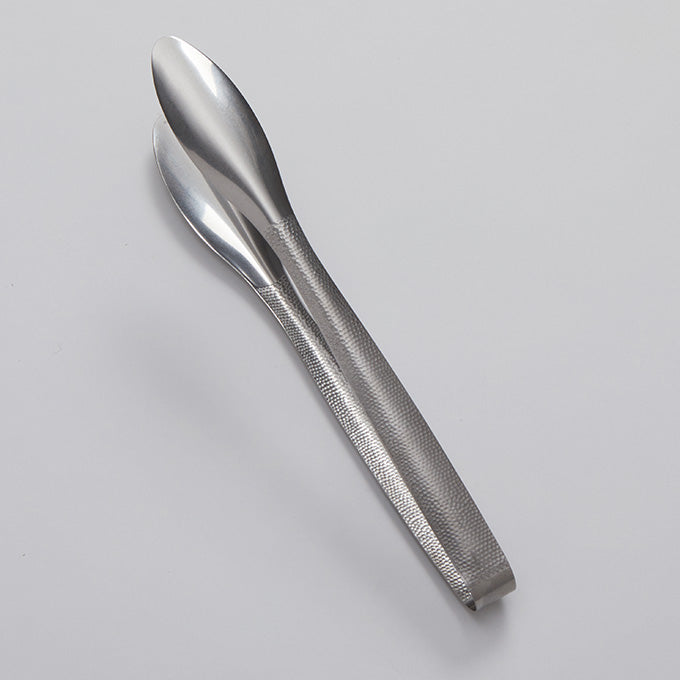 11-3/4"L Hammered Stainless Steel Vintage Serving Tongs