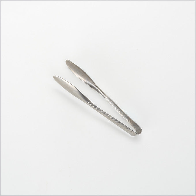 6"L Hammered Stainless Steel Vintage Serving Tongs