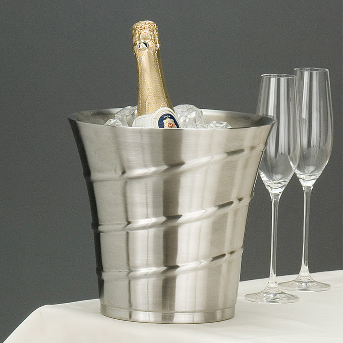 5 qt. Swirl Embossed Double Wall Stainless Steel Wine Bucket
