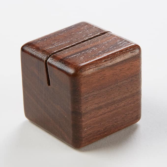 1-1/8"H Square Walnut Wood Card Holder