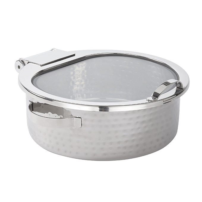 9 qt. Synergy Round Chafer, Hammered Stainless