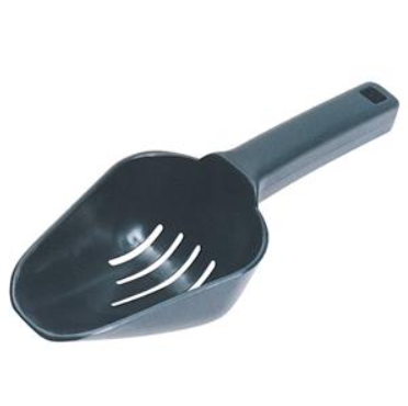 12 oz. Slotted Ice Scoop, Black Plastic