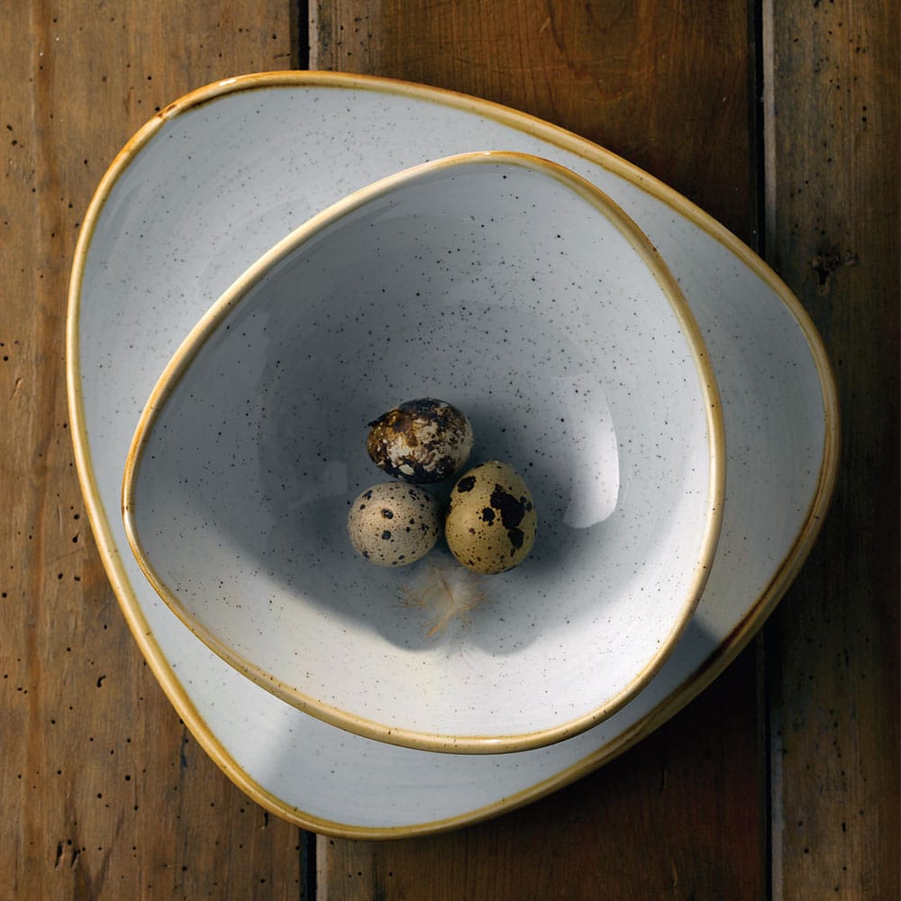 Stonecast 7-3/4" Duck Egg Blue Coupe Plate Duck Egg Triangle